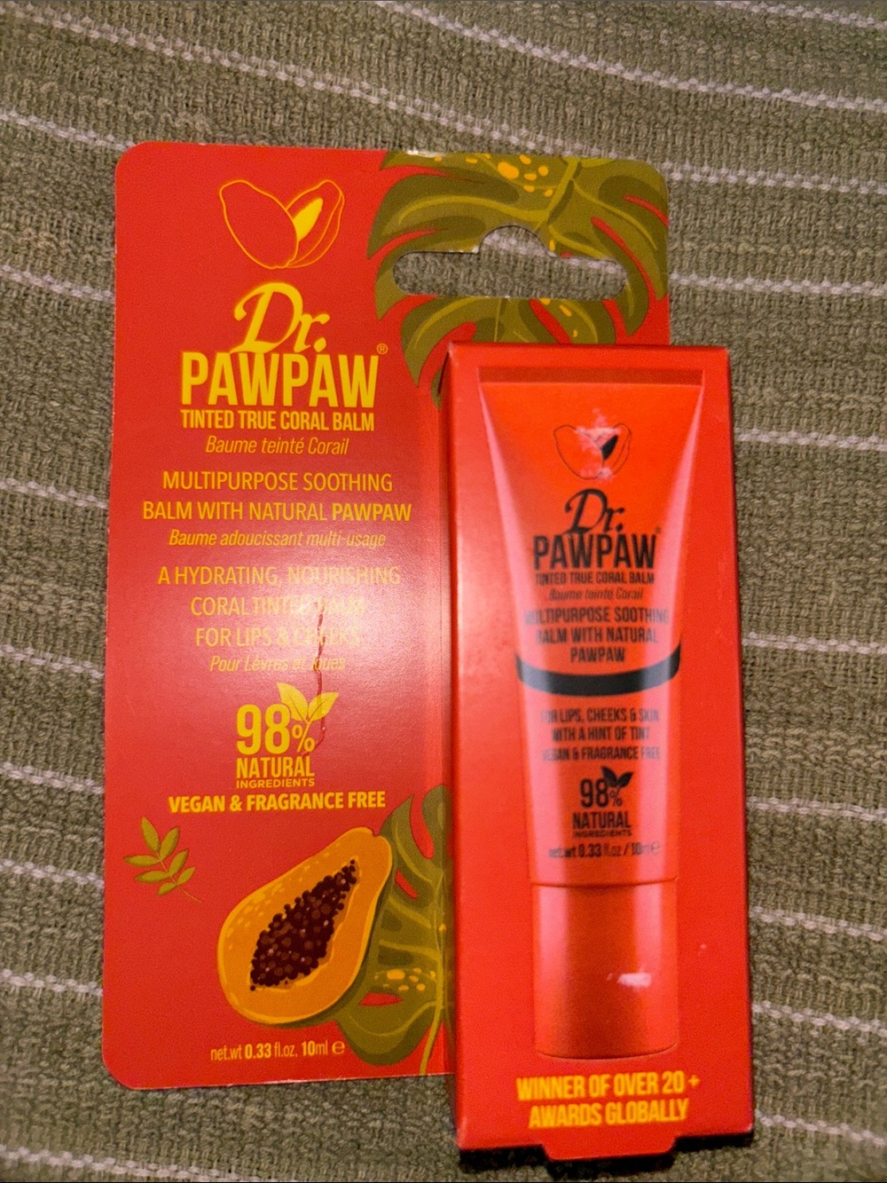 3 packs of Dr PawPaw Tinted True Coral lip Balm - Coral